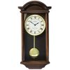 Bedford Clock Collection George 22 Inch Chestnut Wood Chiming Pendulum Wall Clock