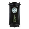 Bedford Clock Collection 25 Inch Chiming Pendulum Wall Clock in Weathered Chocolate Cherry Finish