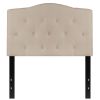 Twin size Beige Fabric Upholstered Button Tufted Headboard