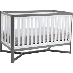 Modern Contemporary White/Grey Convertible Crib