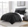 King Size Reversible Microfiber Down Alternative Comforter Set in Black