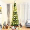 PVC Artificial Slim Pencil Christmas Tree-9 Feet - Color: Green - Size: 9 ft