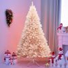 6/7 Feet Artificial Christmas Tree Hinged Full Fir Tree-6 Feet - Color: Pink - Size: 6 ft