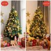 Pre-Lit Artificial Christmas Tree wIth Ornaments and Lights - Color: Green - Size: 7.5 ft