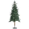 6 Feet Artificial Pencil Christmas Tree with 250 Lights - Color: Green - Size: 6 ft