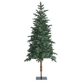 6 Feet Artificial Pencil Christmas Tree with 250 Lights - Color: Green - Size: 6 ft