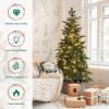 6 Feet Artificial Pencil Christmas Tree with 250 Lights - Color: Green - Size: 6 ft