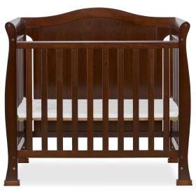 Solid Wood 3-in-1 Convertible Baby Crib Toddler Bed Daybed in Dark Brown Finish