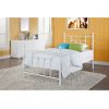 Full size White Metal Platform Bed with Headboard and Footboard