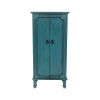 Vintage Turquoise Hand Painted Jewelry Armoire with Antique Drawer Pulls