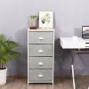 Chest Storage Tower Side Table Display Storage with 4 Drawers-Gray - Color: Gray