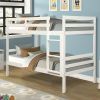 Twin Bunk Bed Children Wooden Bunk Beds Solid Hardwood-White - Color: White - Size: Twin Size