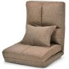 Fold Down Chair Flip Out Lounger w/ Pillow - Color: Brown