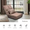 Fold Down Chair Flip Out Lounger w/ Pillow - Color: Brown