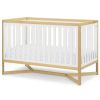 Modern Contemporary White and Natural Convertible Crib Toddler Bed