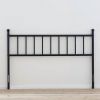 King size Traditional Farmhouse Headboard in Matte Black Metal Finish