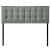 King size Grey Fabric Modern Button-Tufted Upholstered Headboard