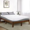 King size Solid Wood Platform Bed Frame in Brown Natural Finish