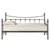 Twin size Contemporary Dark Brown Metal Daybed with Wood Slats