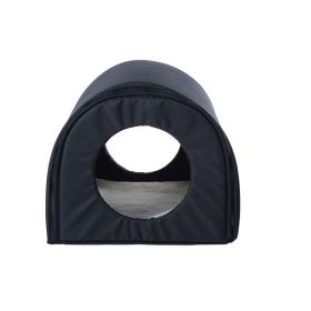 Outdoor Heated Cat House with Warm Padded Bed in Black