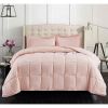 King Size Pink 3 Piece Microfiber Reversible Comforter Set