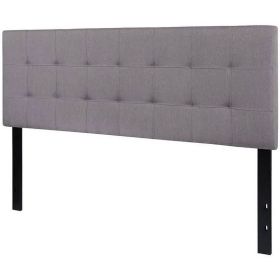 Queen size Modern Light Grey Fabric Upholstered Panel Headboard