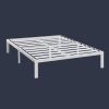 Queen size Heavy Duty Metal Platform Bed Frame in White