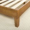 Queen size Solid Wood Modern Platform Bed Frame in Rustic Pine Finish