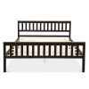 Queen Wood Platform Bed Frame with Headboard and Footboard in Espresso