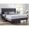 Queen size Grey Wingback Upholstered Platform Bed