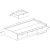 Twin size White Platform Bed for Kids Teens Adults with 3 Storage Drawers