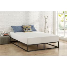 Twin size 10-inch Low Profile Modern Metal Platform Bed Frame with Wooden Slats