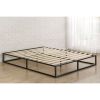 Twin size 10-inch Low Profile Modern Metal Platform Bed Frame with Wooden Slats