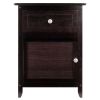 Espresso Wood End Table Nightstand Accent Table