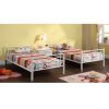 Twin over Twin Sturdy Steel Metal Bunk Bed in White Finish