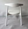 Hannah Chair - Round Seat - White & White Leather