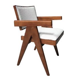 MaÃ¯a Dining Chair - Walnut & Boucle Fabric