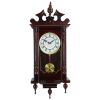 Bedford Clock Collection Classic 31 Inch Chiming Pendulum Wall Clock in Cherry Oak Finish