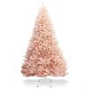 6/7 Feet Artificial Christmas Tree Hinged Full Fir Tree-7 ft - Color: Pink - Size: 7 ft