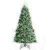 7 Feet Snow Flocked Artificial Christmas Tree with 1139 Glitter PE and PVC Tips - Color: Green - Size: 7 ft