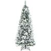 Artificial Christmas Tree Snow Flocked Pencil Tree-7 ft - Color: White - Size: 7 ft