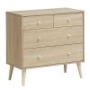 Oak Modern FarmHome 4 Drawer Easy Glide Storage Dresser