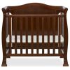 Solid Wood 3-in-1 Convertible Baby Crib Toddler Bed Daybed in Dark Brown Finish