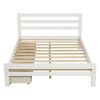 Full size White Low Profile 2 Drawer Storage Platform Bed