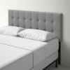 Queen Modern Classic Style Button-Tufted Headboard in Grey Upholstered Fabric