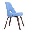 Sienna Executive Side Chair - Light Blue Fabric & Walnut Legs