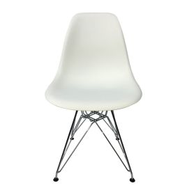 Eiffel Chair - Metal Legs (Legs: Black, Color | PP: light-orange-pp)